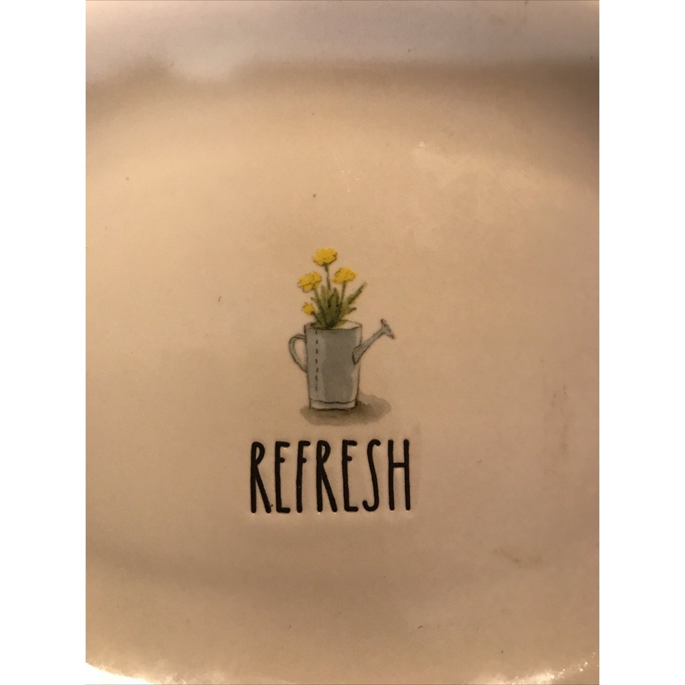 Rae Dunn Refresh Watering Can Oval Plate 8" x 5 1/2" - Picture 2 of 4